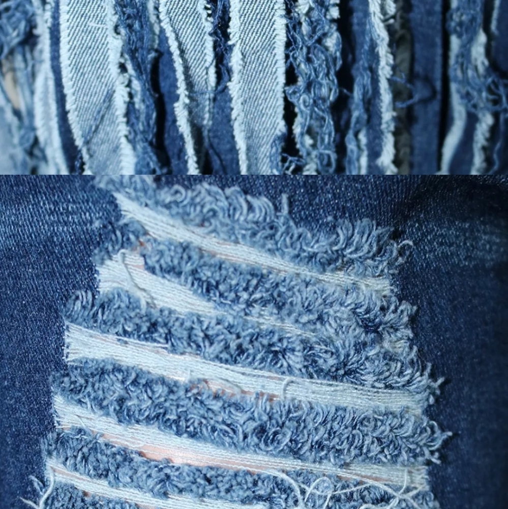 HP 🎉New Trendy fringed distress jeans - Picture 3 of 5
